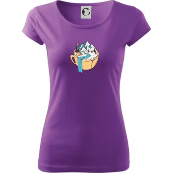 Dámské tričko Hrnek plný výletování - Dámské triko Pure - XS ( Fialová )