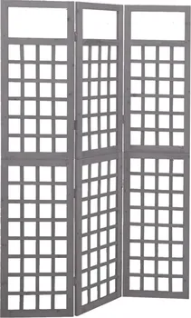Paraván vidaXL 316486 3dílný paraván jedlové dřevo 121 x 180 cm šedý 