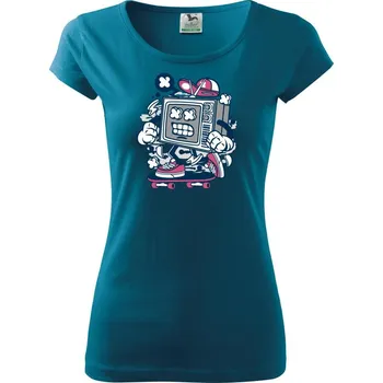 Dámské tričko TVskejťák - Dámské triko Pure - S ( Petrolejová )