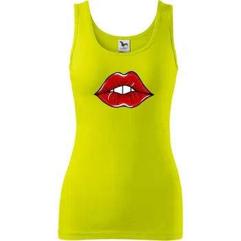 Dámské tričko Pusa pootevřená - Dámské tílko - L ( Limetková )