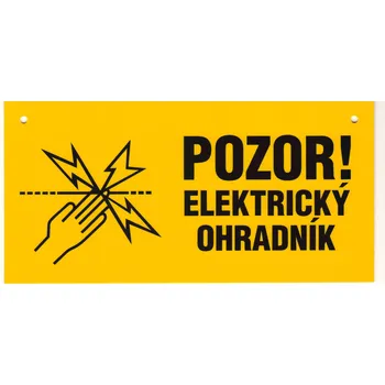 Pozor! Elektrický ohradník (plastová oboustranná tabulka)