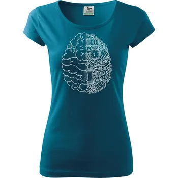 Dámské tričko Mechanický mozek - Dámské triko Pure - M ( Petrolejová )