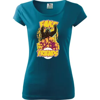 Dámské oblečení Fake Friends - Dámské triko Pure - L ( Petrolejová )