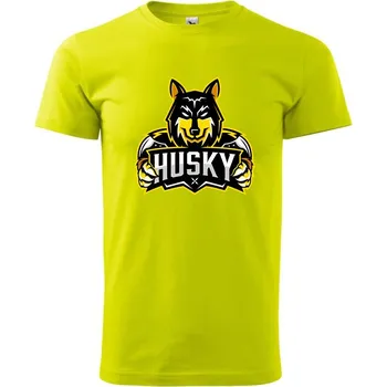 Husky - maskot - Klasické pánské triko vyšší gramáže - M ( Limetková )