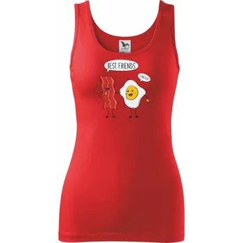 Dámské oblečení BFF slanina a vajíčko - Dámské tílko - XS ( Červená )