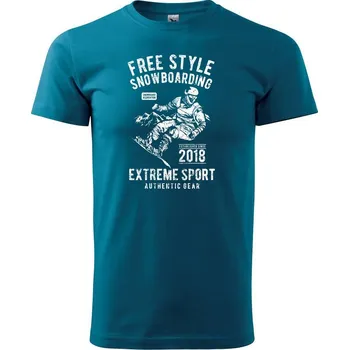 Pánská móda Free Style Snowboarding - Klasické pánské triko vyšší gramáže - S ( Petrolejová )