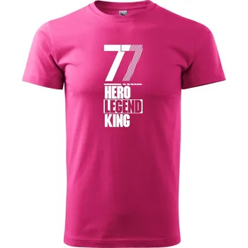 Pánská móda Hero, Legend, King x Queen 1977 - Klasické pánské triko vyšší gramáže - M ( Purpurová )