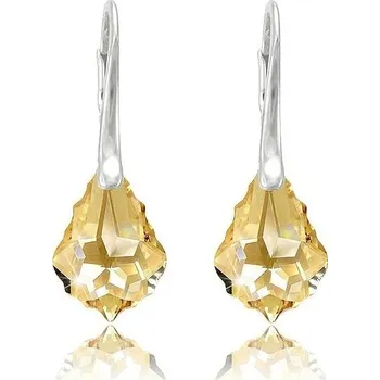 Náušnice Stříbrné náušnice Swarovski Baroque Golden Shadow Stříbro 925/1000