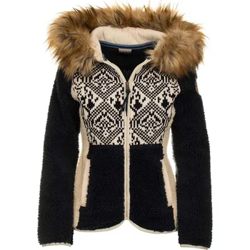 Napapijri NA150 dámská mikina s kožíškem modrá/bílá M Dámská mikina Napapijri NA150 dámská mikina s kožíškem modrá/bílá M