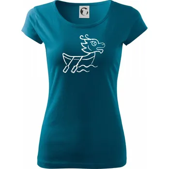 Dámské tričko Dračí loď sprejovaná - Dámské triko Pure - 3XL ( Petrolejová )