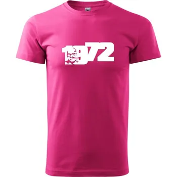 Pánská móda Husákovo dítě - 1972 - Klasické pánské triko vyšší gramáže - 2XL ( Purpurová )