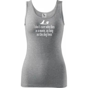 Dámské tričko i dont care - dog - Dámské tílko - 2XL ( Tmavě šedý melír )