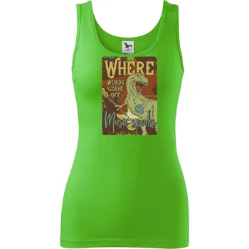 Dámské tričko Where words leave off - Dámské tílko - 2XL ( Apple Green )