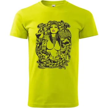 Pánská móda Party girl 75D - Klasické pánské triko vyšší gramáže - XS ( Limetková )