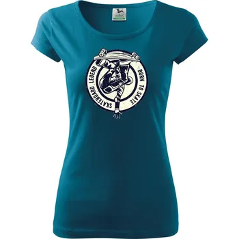 Dámské tričko Skateboard Legend - Dámské triko Pure - 2XL ( Petrolejová )