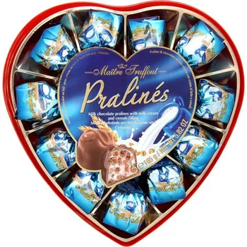 Bonboniéra Maitre Truffout Pralinky mléčné čokoládové srdce 165 g