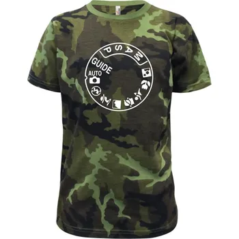 Chlapecké tričko Foto režimy - Dětské maskáčové triko - 122 cm/6 let ( Zelený maskáč )