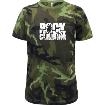 Chlapecké oblečení Rock climbing - Dětské maskáčové triko - 122 cm/6 let ( Zelený maskáč )