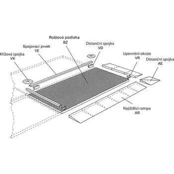 parkovací zábrana Spojovací prvek z oceli pro podlahové plošiny classic-line, zinkovaný, 1970x45