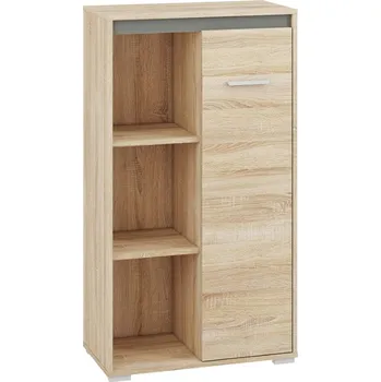 Komoda Komoda policová s dvířky sonoma světlá/lišta antracit,bílá,sonoma AVO 08