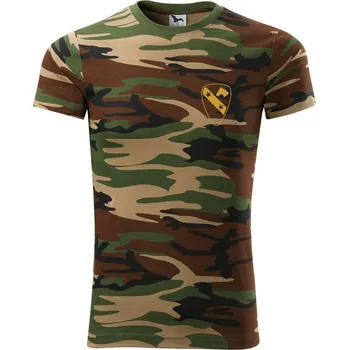 Pánské tričko 1st Cavalry Division hvězdy prsa zlatá - Army CAMOUFLAGE - 3XL ( Hnědý maskáč )