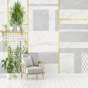 Tapeta Solution Media 3D tapety - Mramorová stěna s květinami MU4190 1 - Voděodolné plátno - Textilní tapeta omyvatelná - 250g/m2