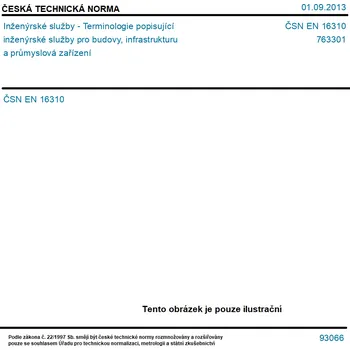 ČSN EN 16310 - Inženýrské služby - Terminologie popisující inženýrské služby pro budovy, infrastrukturu a průmyslová zařízení - Tisk