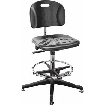 Pracovní židle PU, s kluzáky, opěrka na nohy