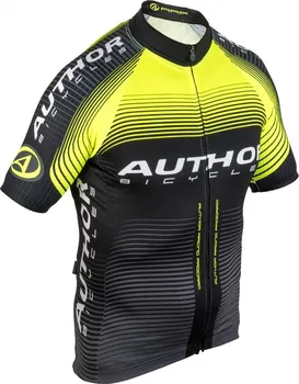 cyklistický dres Author Dres Men Profi X0 ARP s krátkým rukávem neonově žlutý/černý S