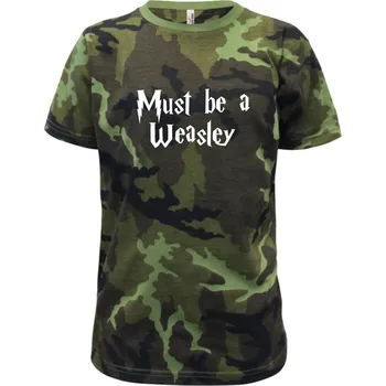 Chlapecké oblečení Must be a Weasley - Dětské maskáčové triko - 104-110cm / 3-4 roky ( Zelený maskáč )