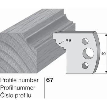 Nůž profilový č. 67 SP do frézovací hlavy 40 x 4 mm PILANA