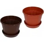 INJETON PLAST Plastový květináč s miskou 16 cm terakota