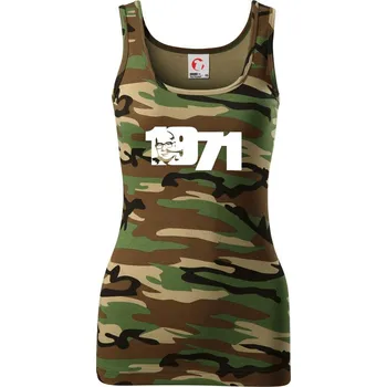 Dámské tričko Husákovo dítě - 1971 - Dámské Maskáčové tílko - M ( Hnědý maskáč )