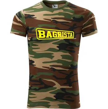Pánské tričko Bagrista - rámeček - Army CAMOUFLAGE - S ( Hnědý maskáč )