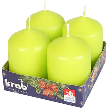 Svíčka Svíčka adventní válec 40x60 mm - zelená (4ks)