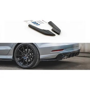 Tuning Splittery zadní boční V.2 Audi S3 Sedan 8V Facelift černý lesklý plast