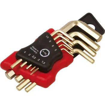 Klíč Sada imbusových 6hranných klíčů, 1,5-10 mm, z bronzu, nejiskřivé, pro použití v oblasti Ex