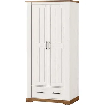 Šatní skříň Skříň šatní se zásuvkou bílá/hnědá COUNTRY 70