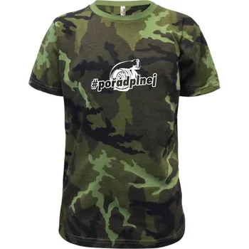 Pořád plnej - Dětské maskáčové triko - 104-110cm / 3-4 roky ( Zelený maskáč )