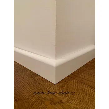 soklová lišta bílá lišta KGM 609 zaoblená , rozměr-19x60mm,délka 2,4m