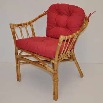 Křeslo Axin Trading s.r.o. Ratanové křeslo Subaliu - polstr vínový melír