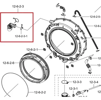 Brzdový buben Samsung hadice násypka buben DC97-18827A