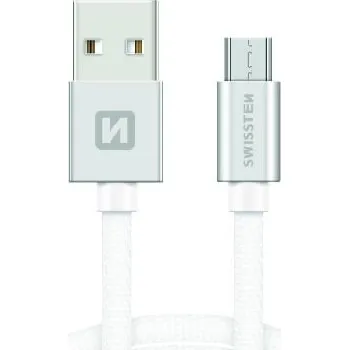 Datový kabel microUSB 1,2m stříbrný