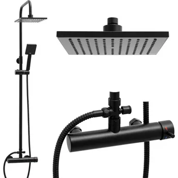 Sprchový set Sprchová souprava FLOW - černá - hlavice 20x20 cm
