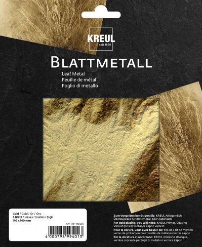 Kreul Metalické plátky 140 x 140 mm 6 listů ZLATÁ