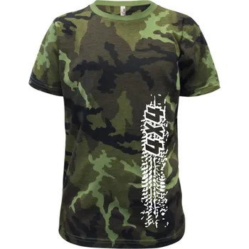 Chlapecké oblečení Pneu stopa 4x4 - Dětské maskáčové triko - 122 cm/6 let ( Zelený maskáč )