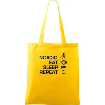 Nákupní taška Nordic walking eat sleep - Taška bavlněná - 42 x 38 cm ( Žlutá )