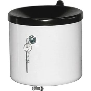 Popelník Samozhášecí popelník na stěnu, uzavíratelný, objem 2,4 litrů, stříbrný