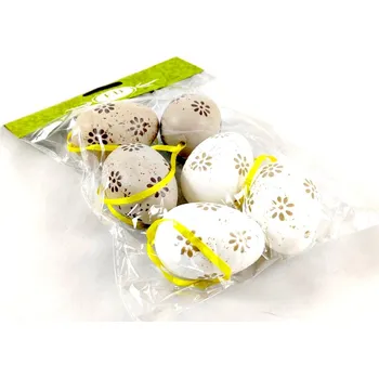 Velikonoční dekorace Velikonoční vajíčka - hnědá, bílá