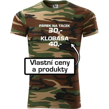 Pánské tričko Párek na tácek a klobása - Army CAMOUFLAGE - XL ( Hnědý maskáč )